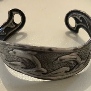 Silver Dolphin Cuff Bracelet